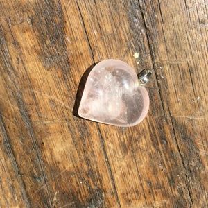 Ruby's Pink Quartz Heart Sterling Silver post